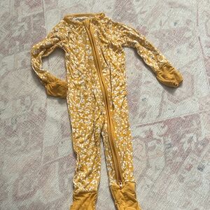 Little Sleepies Mustard Floral Kids Footie